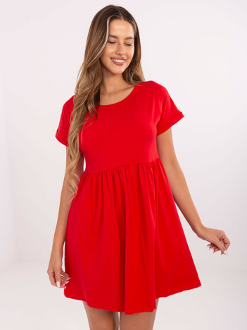 Czerwona bawełniana sukienka na lato RUE PARIS