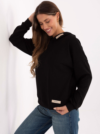 Czarna damska bluza z domieszką wiskozy