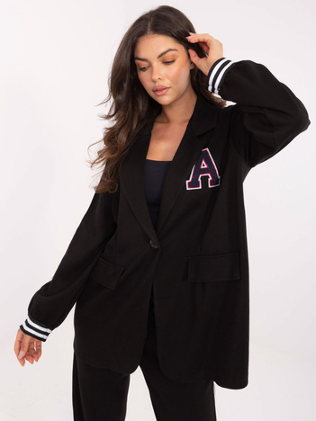 Czarny damski komplet z literą A RUE PARIS