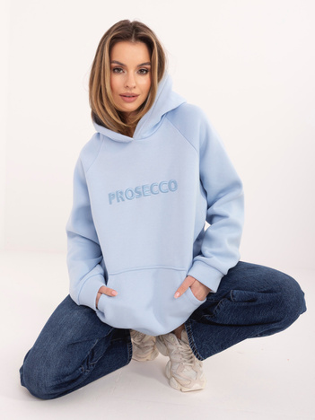 Jasnoniebieska bluza kangurka z ociepleniem RUE PARIS