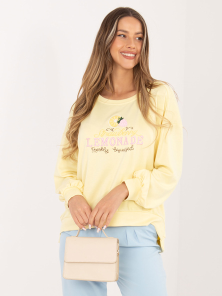 Jasnożółta damska bluza oversize z wiskozy  RUE PARIS