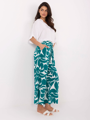 Ciemnozielone letnie spodnie we wzory SUBLEVEL