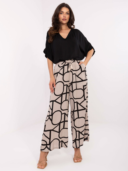 Beżowe letnie spodnie z wiskozy SUBLEVEL