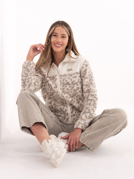 Beżowa polarowa kurtka w panterkę SUBLEVEL