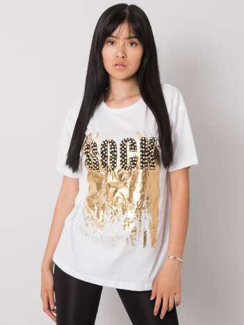 Biały t-shirt z nadrukiem Ginger