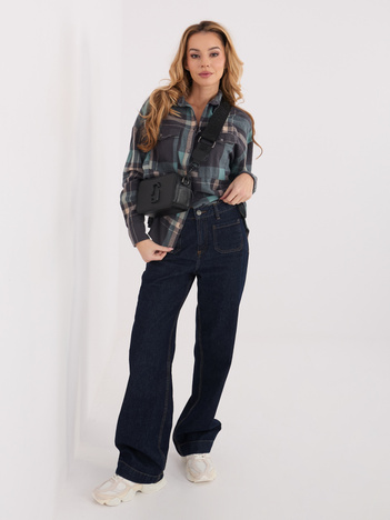 Jasnoszaro-niebieska flanelowa koszula w kratę STITCH & SOUL