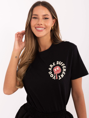 Grafitowy t-shirt z nadrukiem na plecach SUBLEVEL