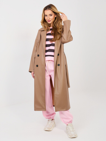 Różowo-czarny dresowy komplet z bluzą w paski