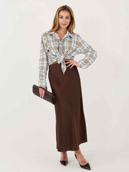 Jasnoniebieska rozpinana koszula w kratę