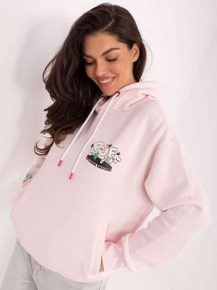 Jasnoróżowa dresowa bluza z kieszeniami SUBLEVEL
