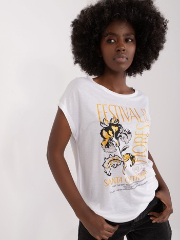 Biały damski t-shirt z wiskozy SUBLEVEL