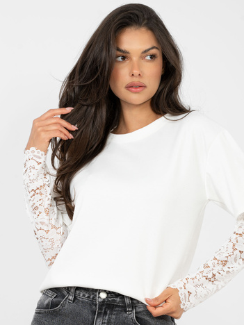 Ecru casualowa bluzka oversize
