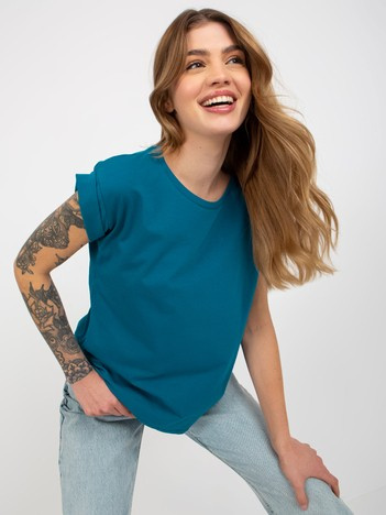 Morski t-shirt basic z okrągłym dekoltem Revolution