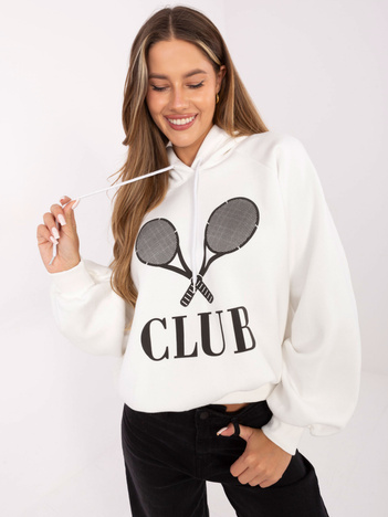 Biała dresowa bluza oversize z kapturem
