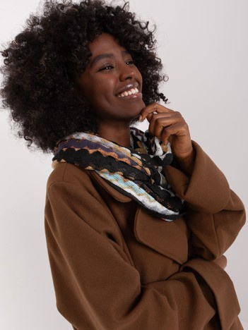 Ciemnozielony damski komin we wzory