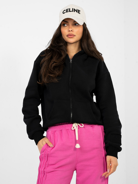 Czarna rozpinana bluza z haftem NATURAL SIDE