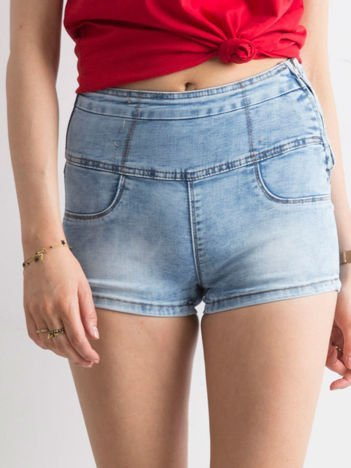 Niebieskie jeansowe szorty high waist