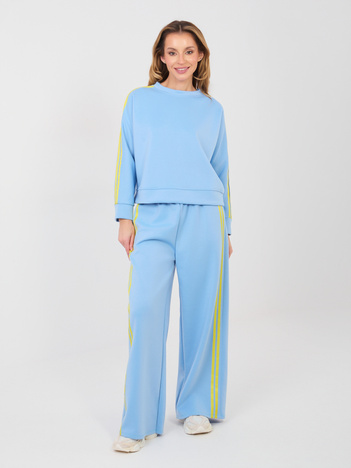 Jasnoniebieska bluza oversize z lampasami RUE PARIS