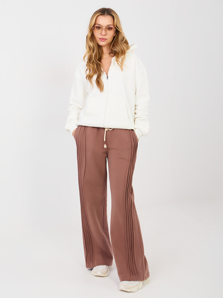 Brązowe dresowe spodnie wide leg NATURAL SIDE