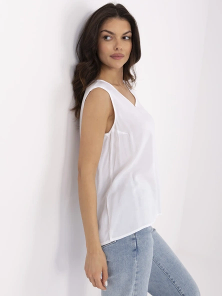Biała letnia bluzka damska z wiskozy SUBLEVEL