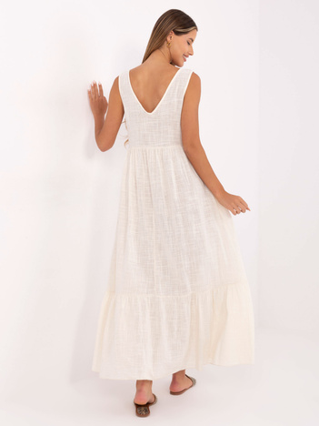 Jasnobeżowa letnia sukienka z bawełny OCH BELLA