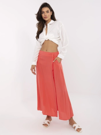 Koralowa trapezowa spódnica z kieszeniami FRESH MADE