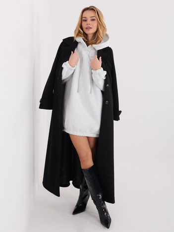 Jasnoszara dresowa sukienka z kapturem