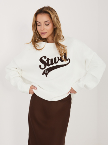 Ecru damska bluza oversize bez kaptura RUE PARIS