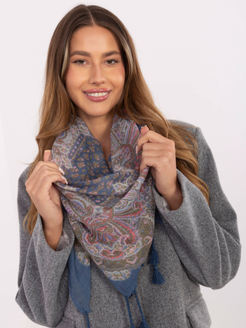 Niebieska damska chusta z wiskozy