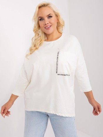 Ecru asymetryczna bluzka plus size
