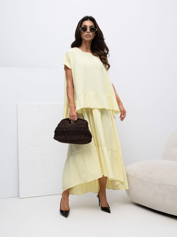 Jasnożółta damska bluzka oversize od kompletu