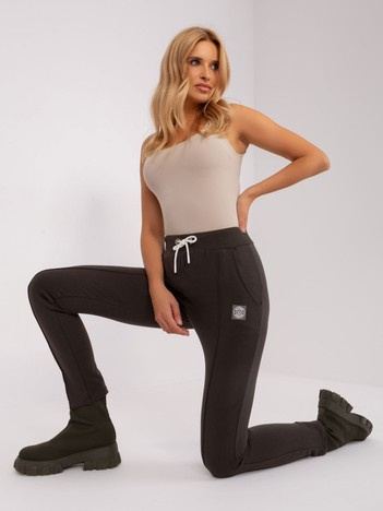 Khaki damskie spodnie dresowe