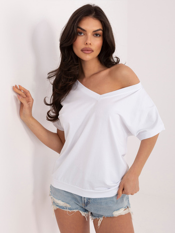 Biała bluzka oversize z krótkim rękawem RUE PARIS