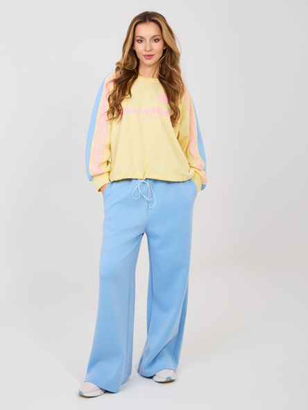 Niebiesko-żółty komplet ze ściągaczem na bluzie RUE PARIS