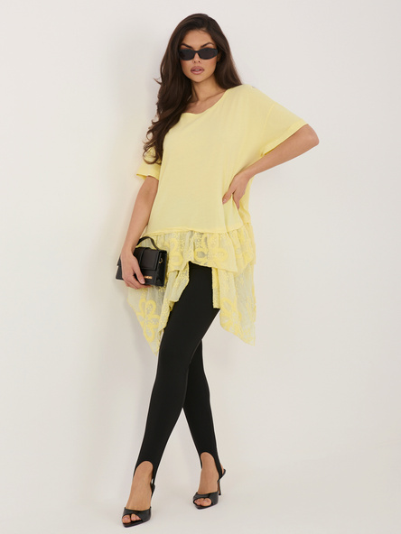 Jasnożółta długa bluzka z bawełny