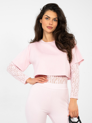 Pastelowe różowe body z zapięciem na haftki