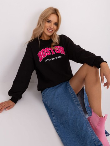 Czarna dresowa bluza bez kaptura o kroju oversize