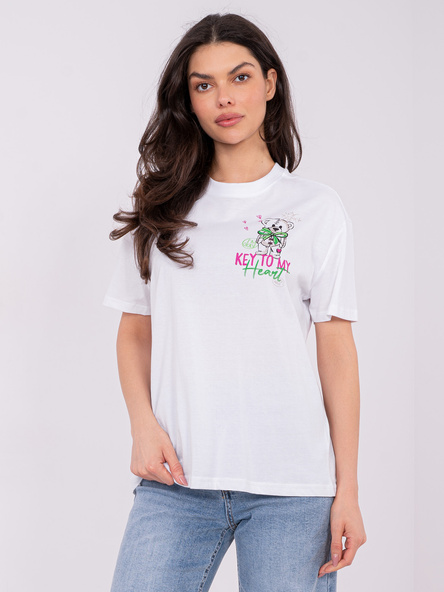 Biały t-shirt z nadrukiem teddy bear SUBLEVEL