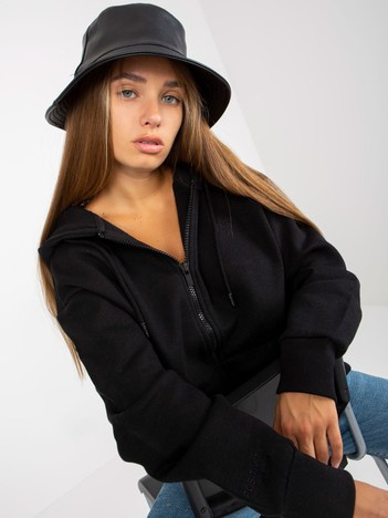 Czarna dresowa bluza rozpinana z kapturem SUBLEVEL