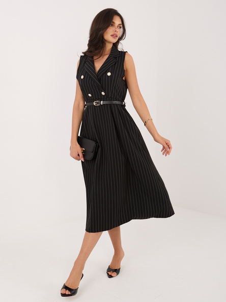 Czarna midi sukienka bez rękawów