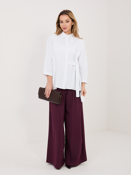 Biała rozpinana koszula z sztruksu RUE PARIS