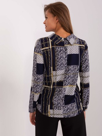 Granatowa koszula z nadrukiem bez zapięcia