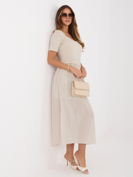 Beżowa midi sukienka na lato