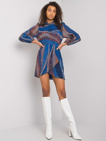 Ciemnoniebieska sukienka damska z printami Brooks