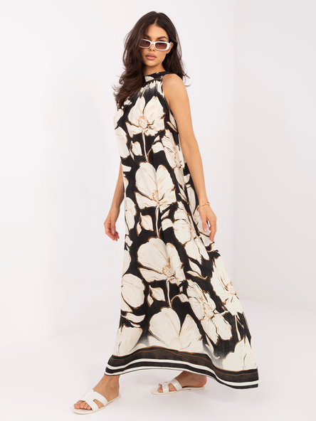 Czarna maxi sukienka z wiskozy