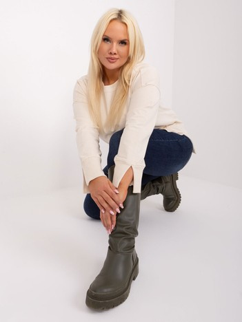 Kremowa bawełniana bluza plus size