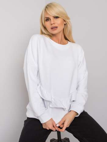 Biała bluza z falbaną Frose RUE PARIS