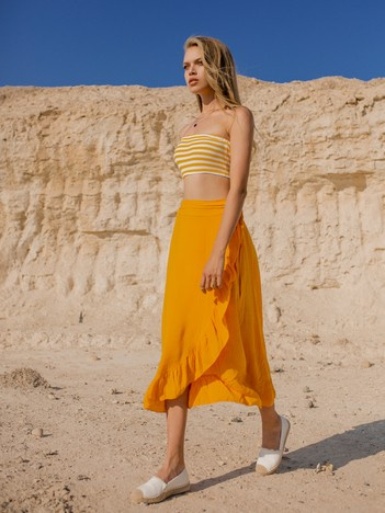 Pomarańczowa spódnica z wiązaniem Jettie OCH BELLA