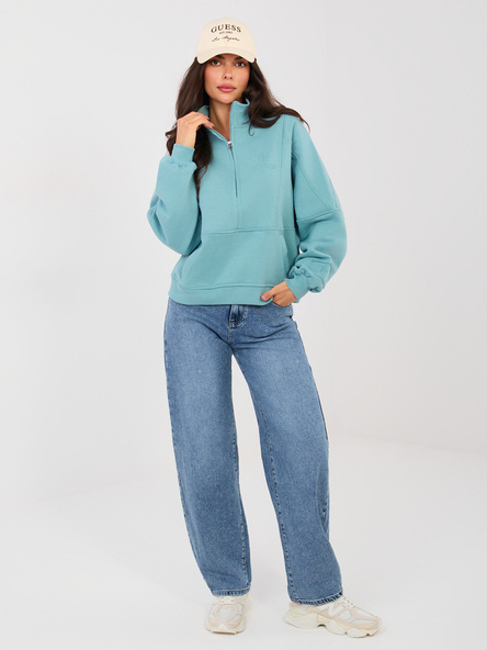 Ciemnoniebieskie jeansowe spodnie baloon