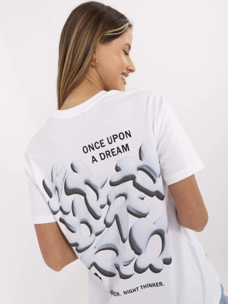 Biało-niebieski t-shirt z bawełny FRESH MADE